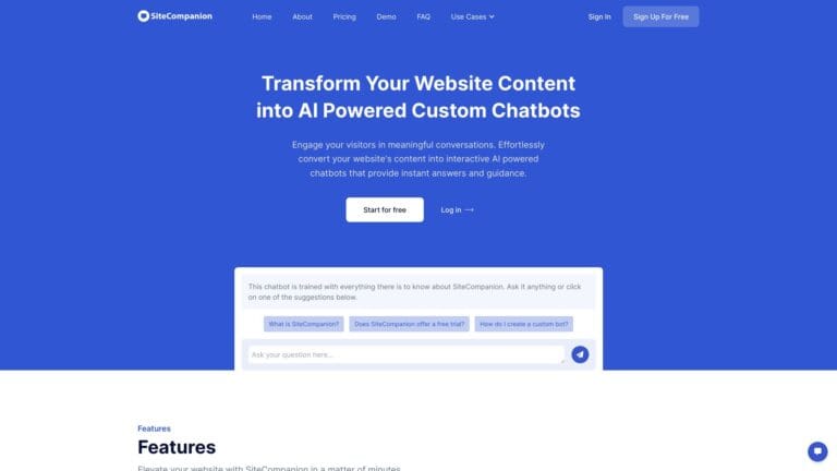 New Sitecompanion AI Tool Review