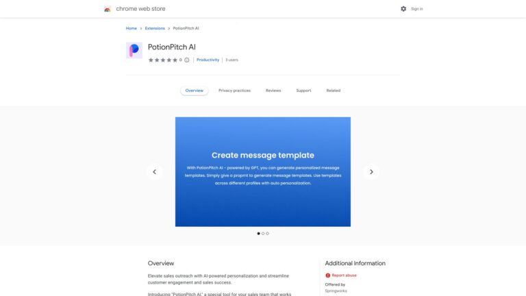 Popular Potionpitch AI AI Chrome Extension AI Tool Review
