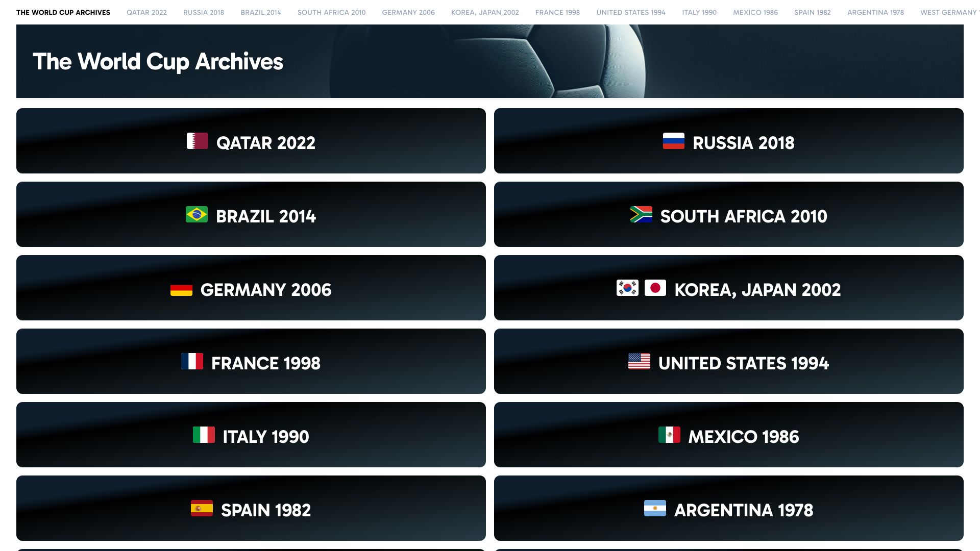 The World Cup Archives logo