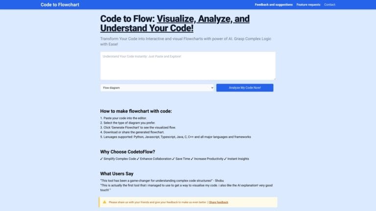 Free Code To Flow AI Tool Review