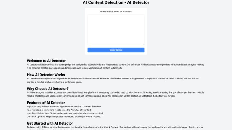 New AI Detector AI Tool Review