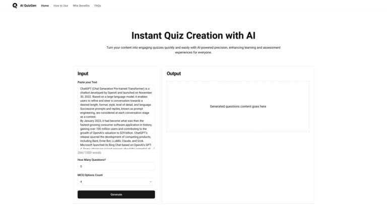 Popular AIquizgen AI Tool Review