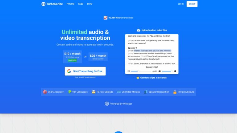 Innovative Turboscribe AI Tool Review