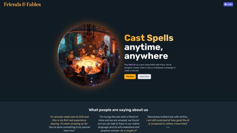 New Friends & Fables AI Tool Review