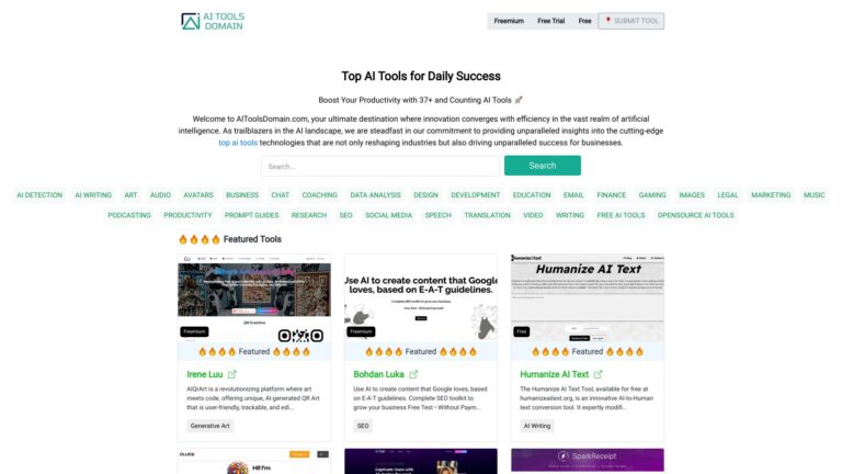 Free AItoolsdomain.com AI Tool Review