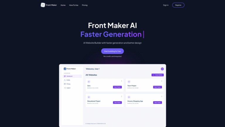 New Front Maker AI Tool Review