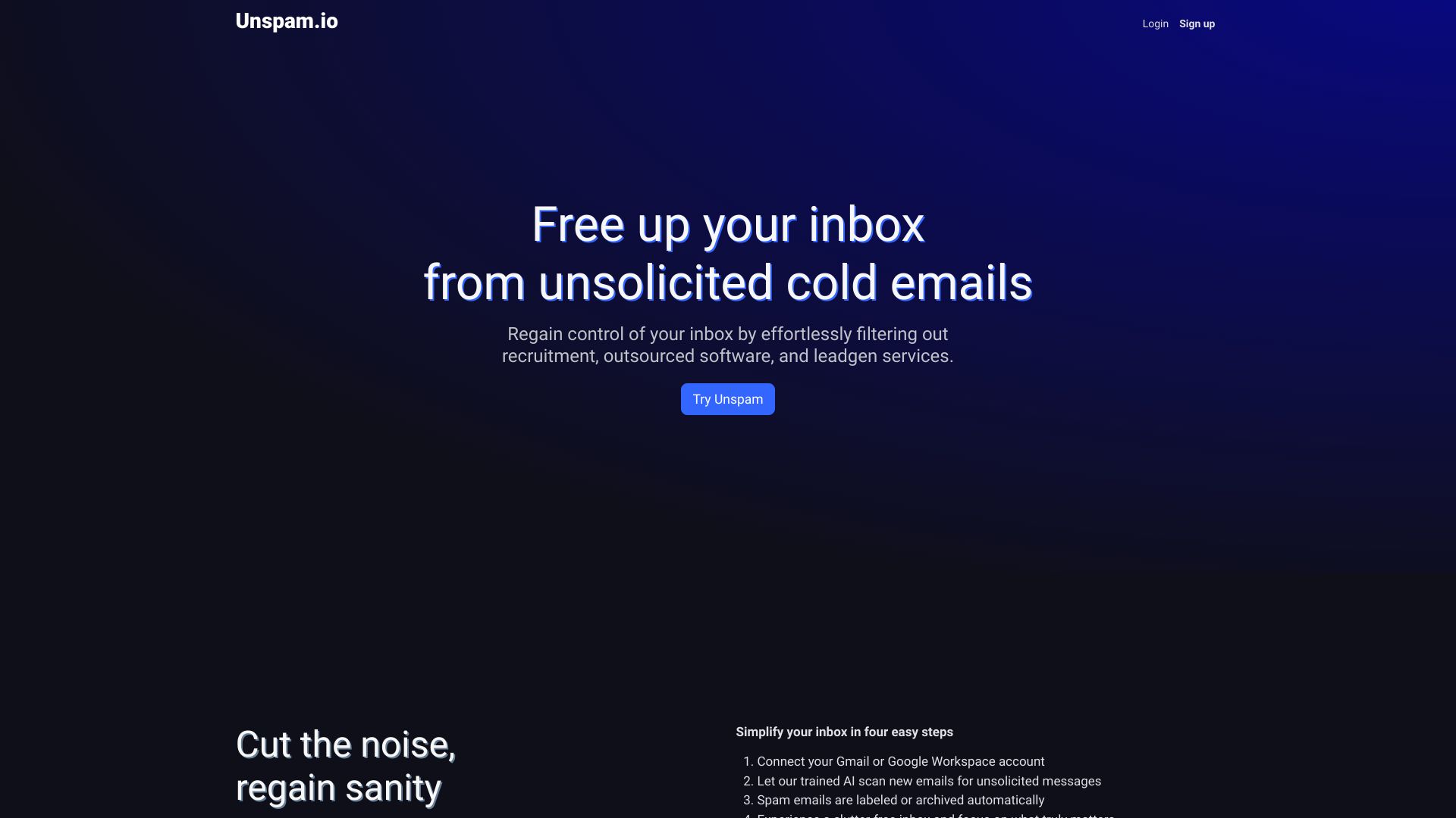 Unspam.io logo