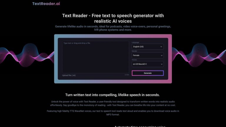 Free Text Reader AI Tool Review