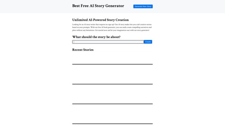 Advanced Free AI Story Generator AI Tool Review