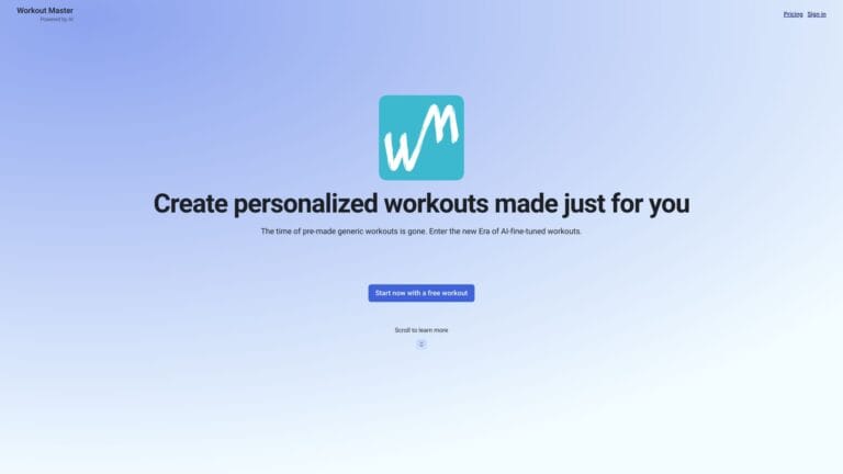 Advanced Workout Master AI Tool Review