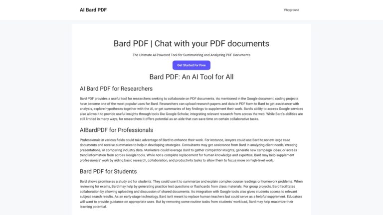 Innovative Bard Pdf AI Tool Review