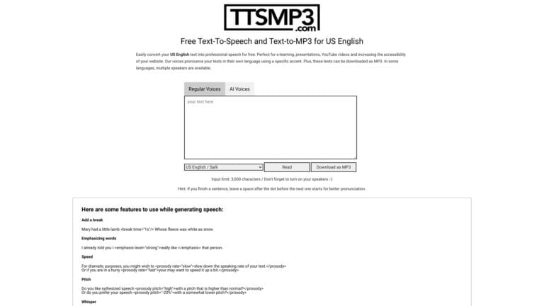 Free Ttsmp3.com AI Tool Review