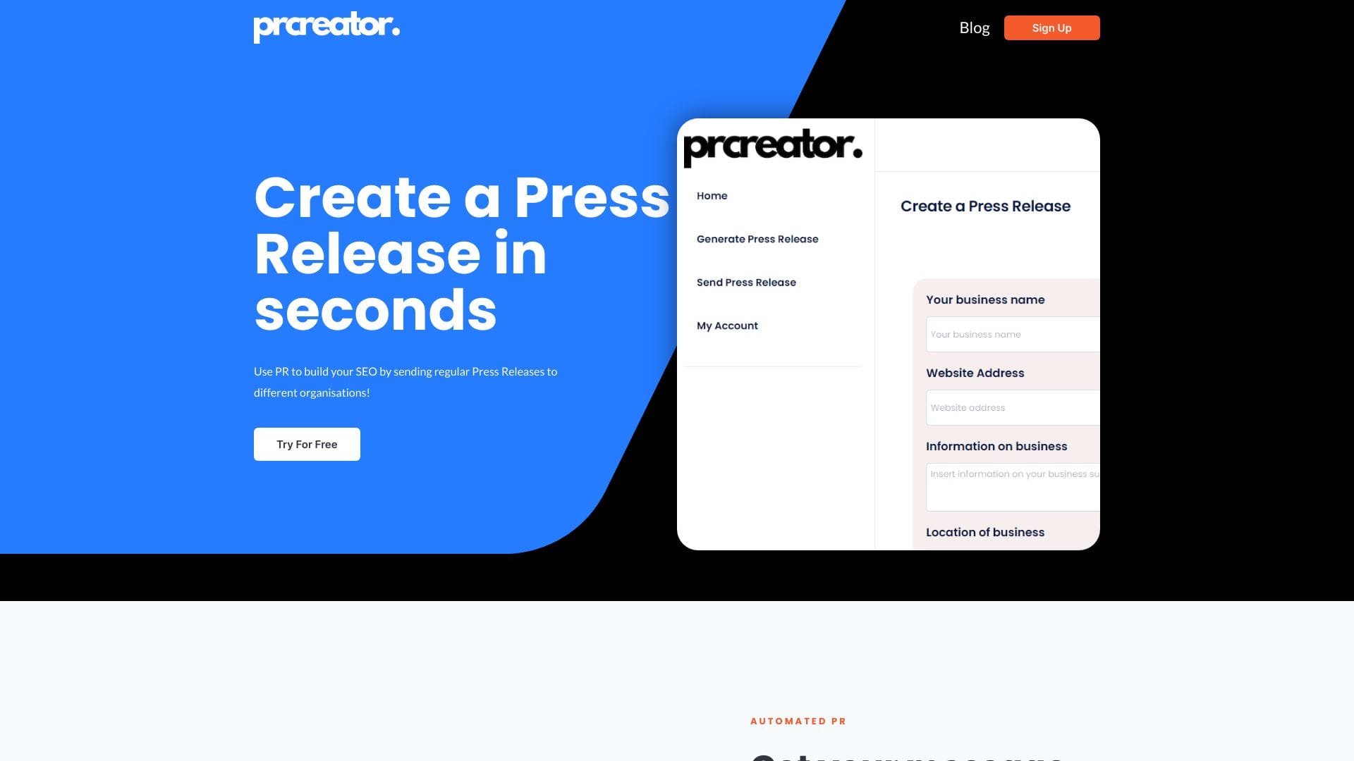 The PR Creator logo