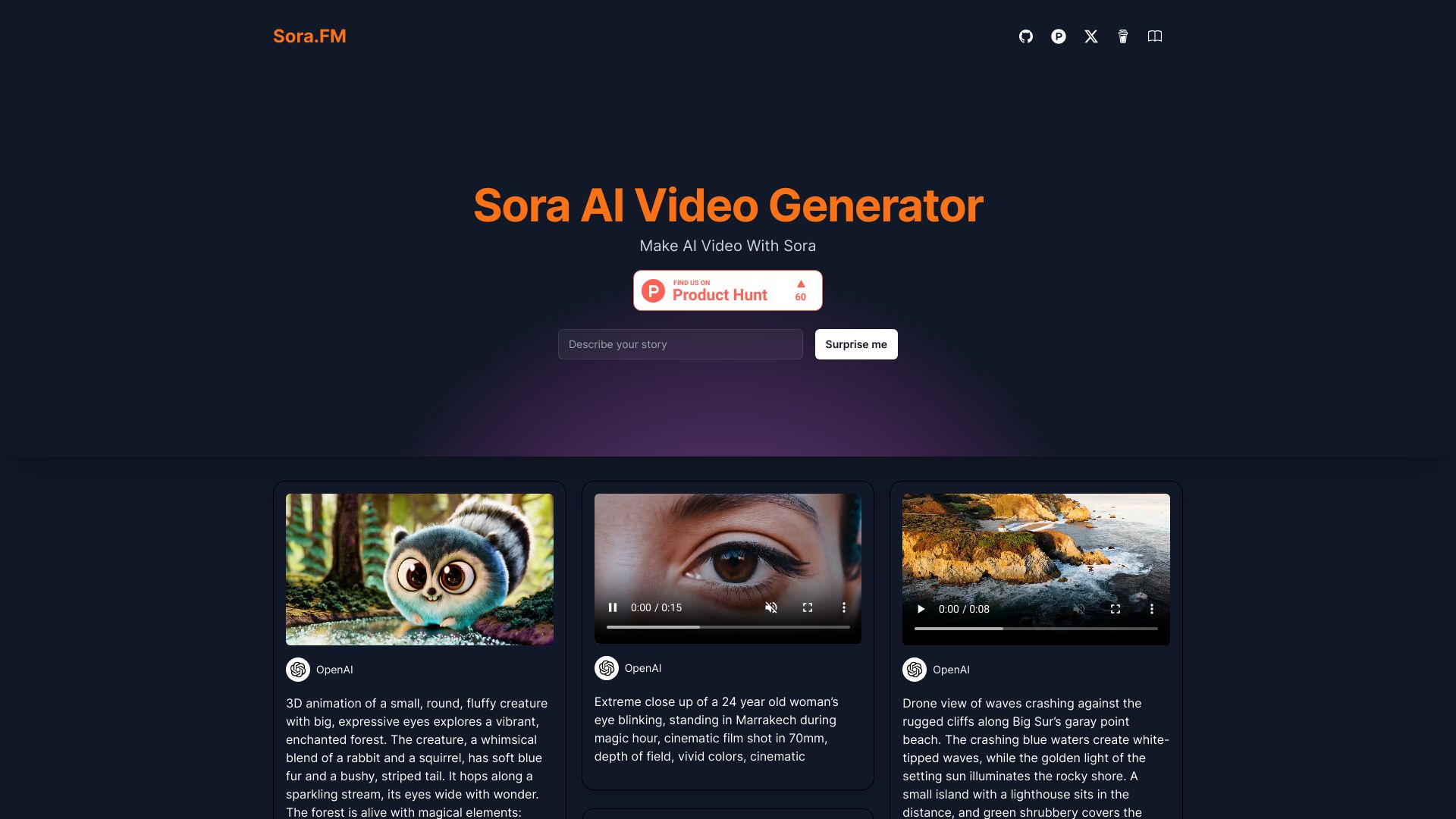 Sora AI Video Generator logo