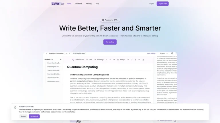 Innovative Cowriter AI AI Tool Review