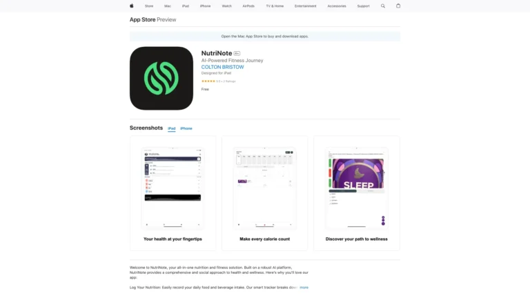 Free Nutrinote AI Tool Review