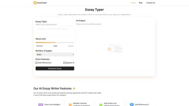Popular Essaytyper AI Tool Review