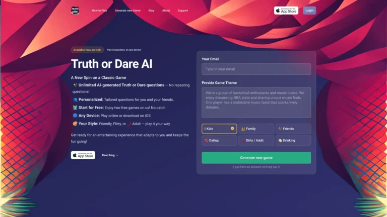 Powerful Truth Or Dare AI AI Tool Review