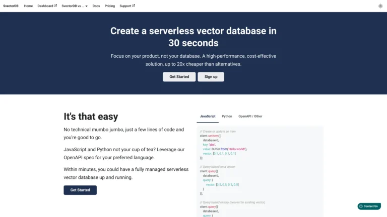 Top Svectordb AI Tool Review