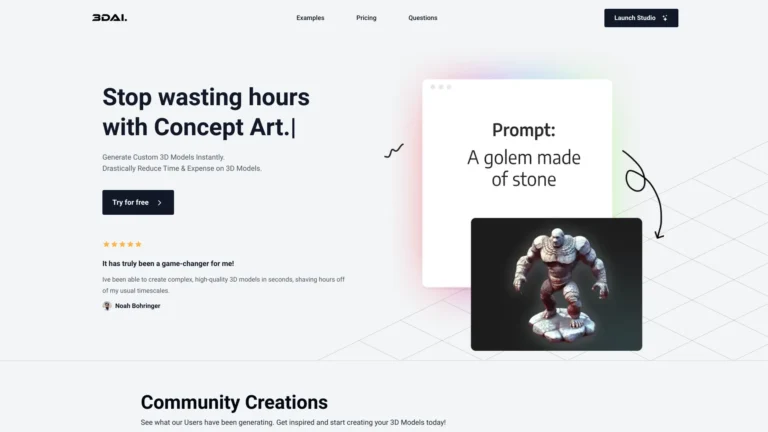 Free 3d AI Studio AI Tool Review