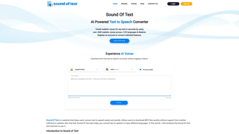 Free Sound Of Text AI Tool Review