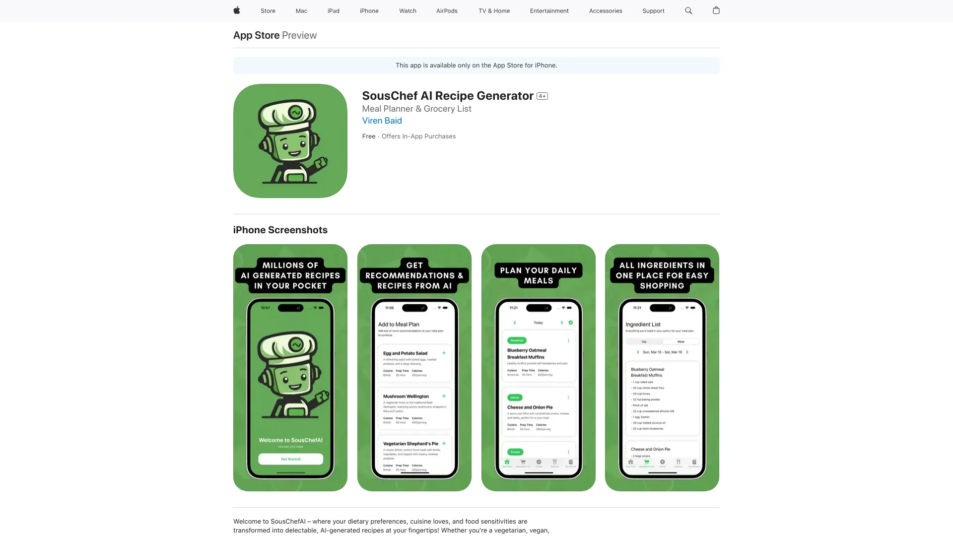 SousChef AI Recipe Generator logo