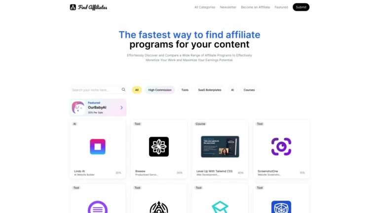 Free Findaffiliates AI Tool Review
