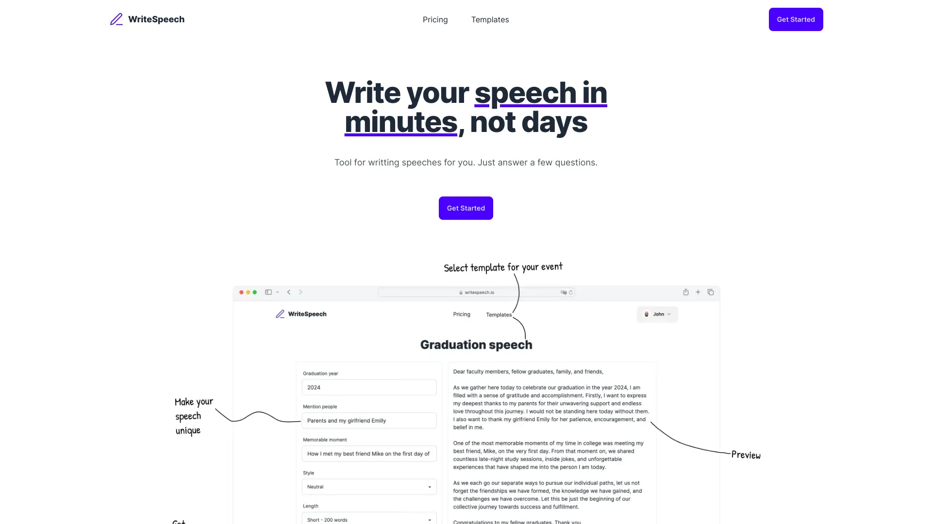 WriteSpeech logo
