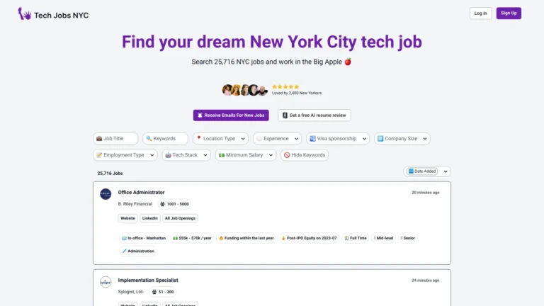 Smart Tech Jobs Nyc AI Tool Review