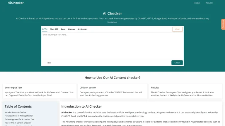 Innovative AI Checker AI Tool Review