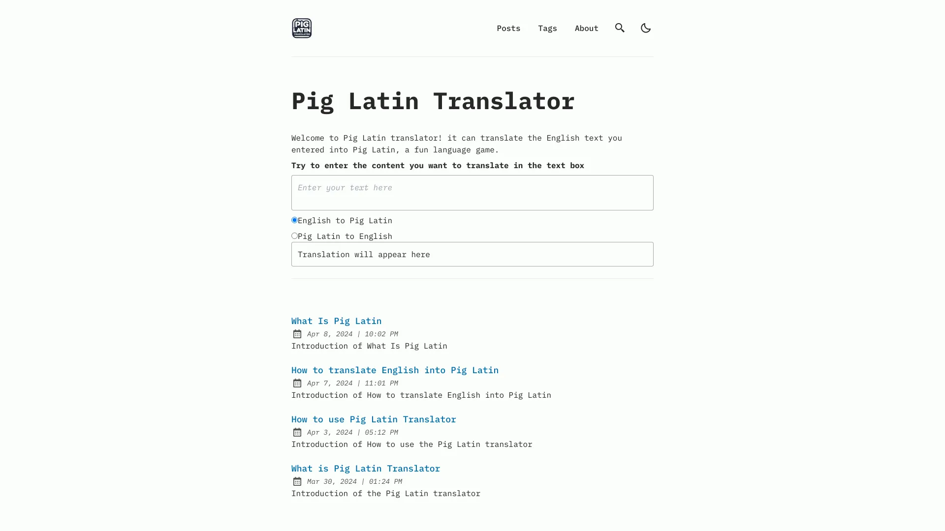 Pig Latin Translator logo