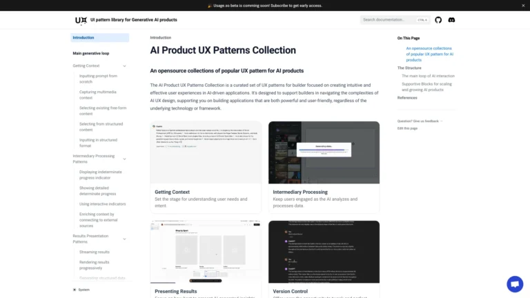 Popular AI Product Ux Patterns Collection AI Tool Review
