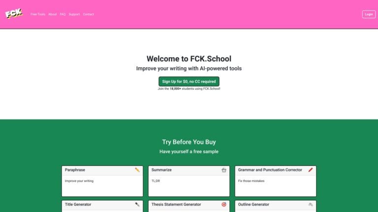 New Fck.school AI Tool Review