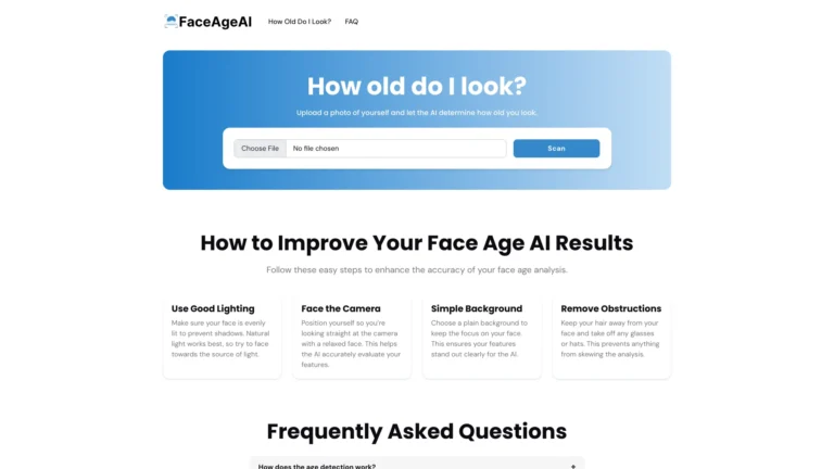 Top Face Age AI AI Tool Review