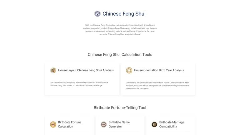 Popular Chinese Feng Shui Online Calculation Tool AI Tool Review