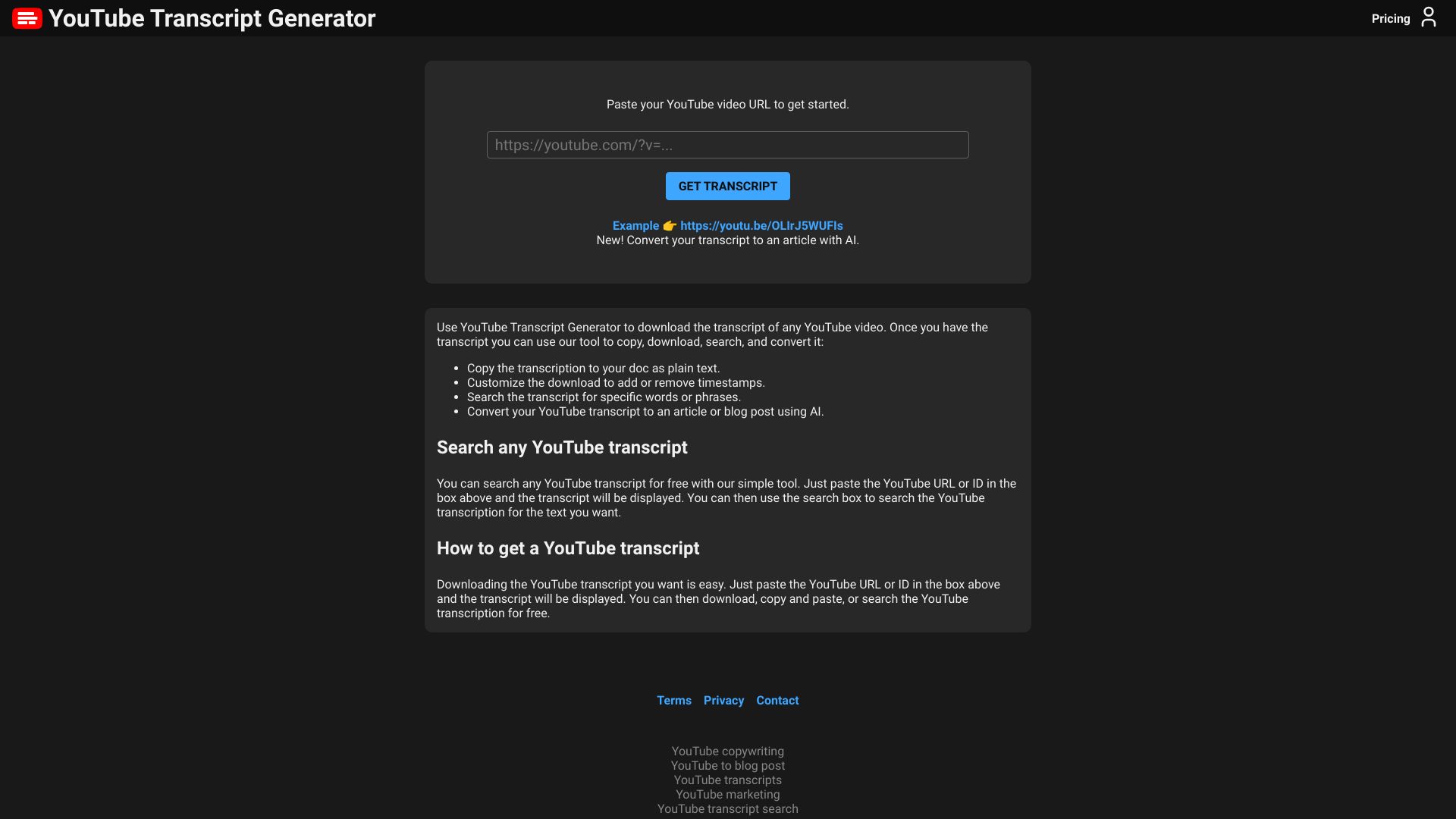 YouTube Transcript Generator logo