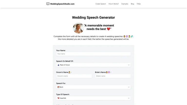 Best Wedding Speech Studio AI Tool Review