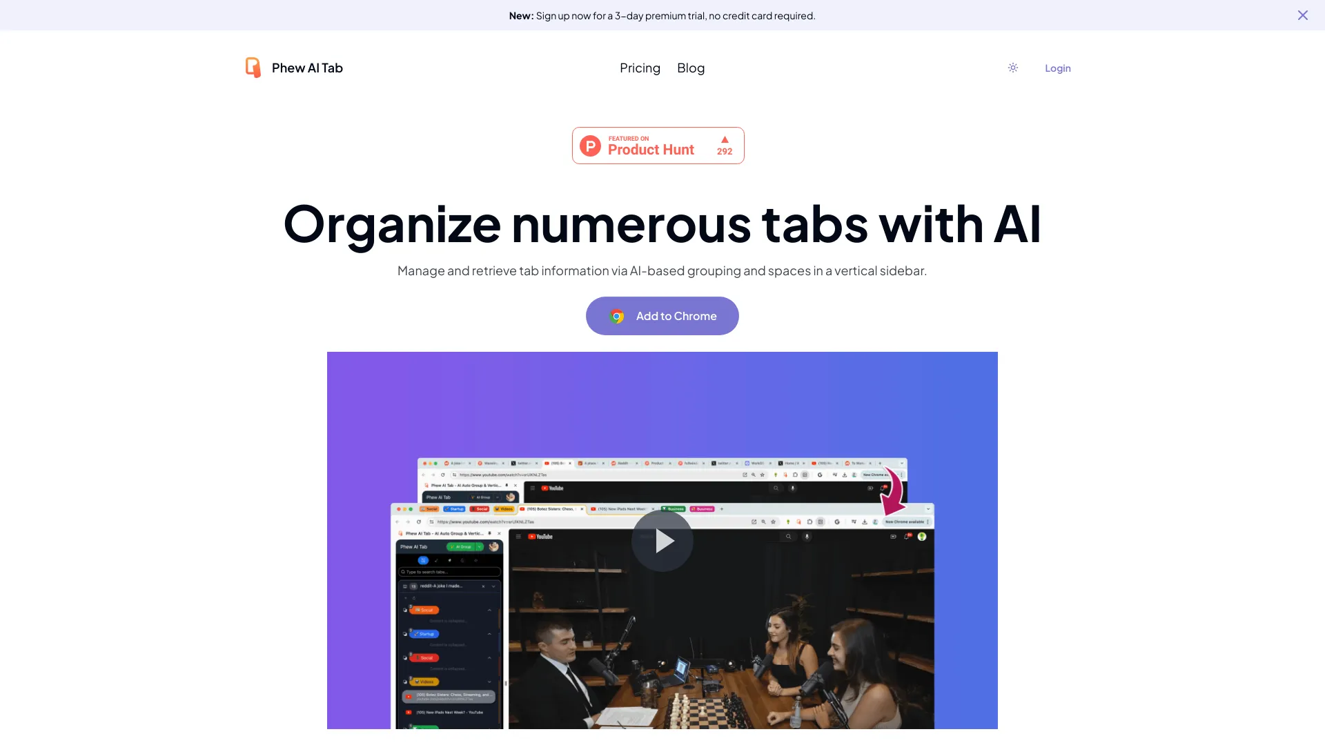 Phew AI Tab logo