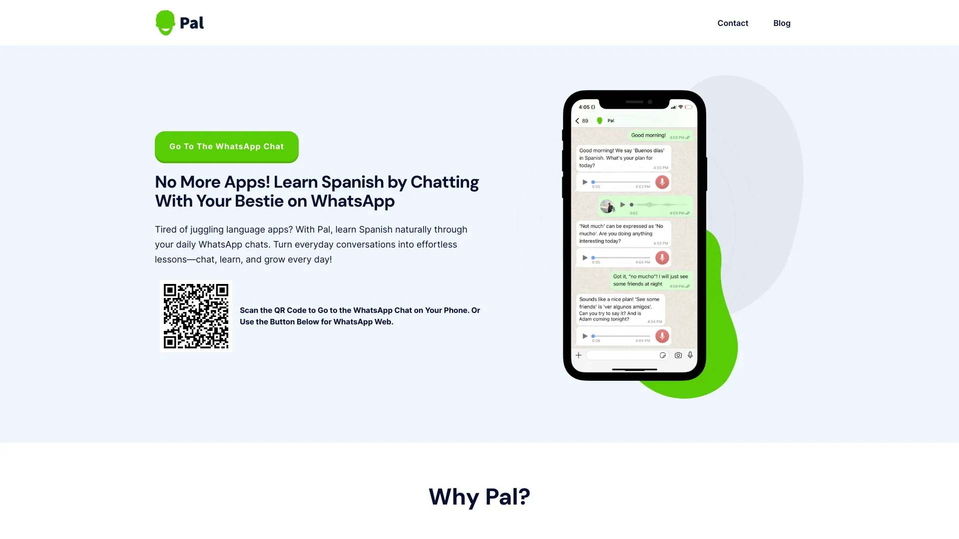 Pal Learn Spanish on WhatsApp logo