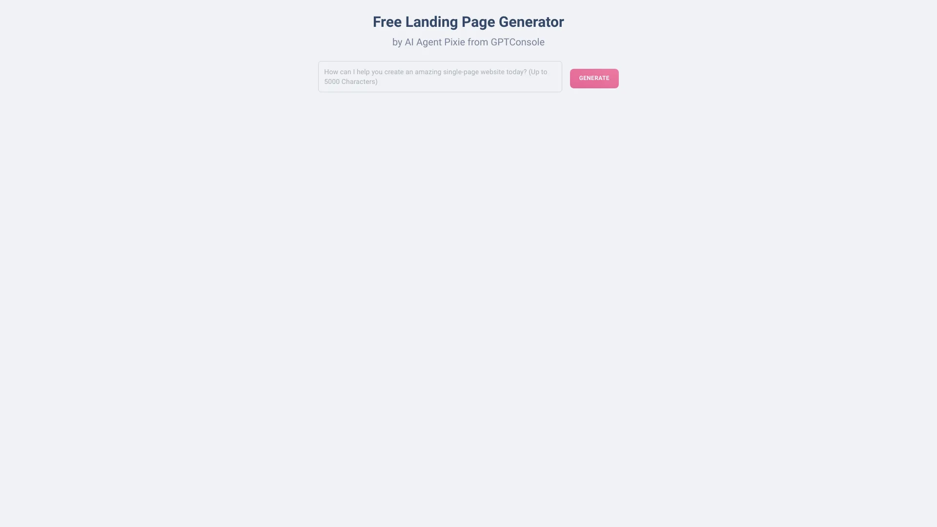 GPTConsole AI Agent PIXIE Landing Page Generator logo