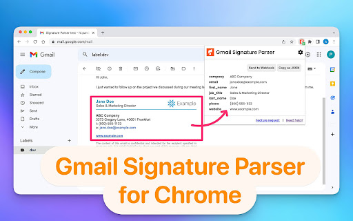 Email Signature Parser ai chrome extension logo