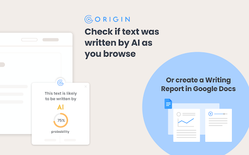 Origin by GPTZero ai chrome extension logo
