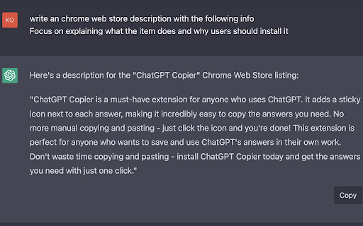 ChatGPT Copier ai chrome extension logo