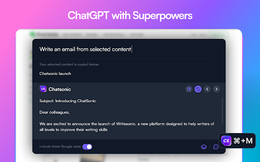 ChatSonic ai chrome extension logo
