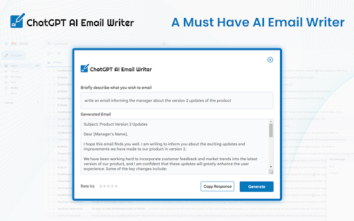 ChatGPT writer for Email, Essay ai chrome extension logo