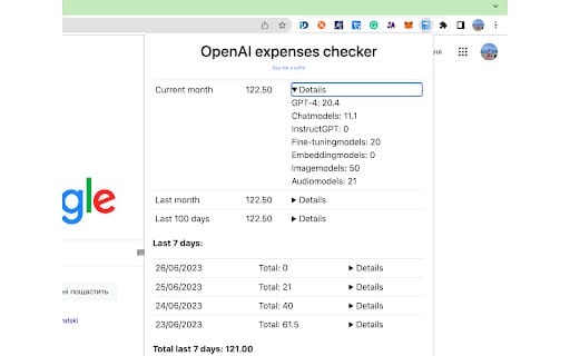 OpenAI Expenses Checker ai chrome extension