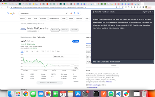 Talk Web ai chrome extension