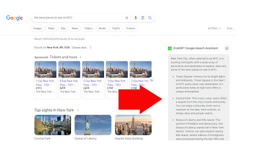 ChatGPT Google Search Assistant ai chrome extension