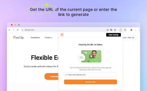FlexClip AI URL to Video ai chrome extension logo