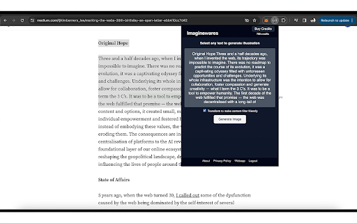 Imaginewares ai chrome extension